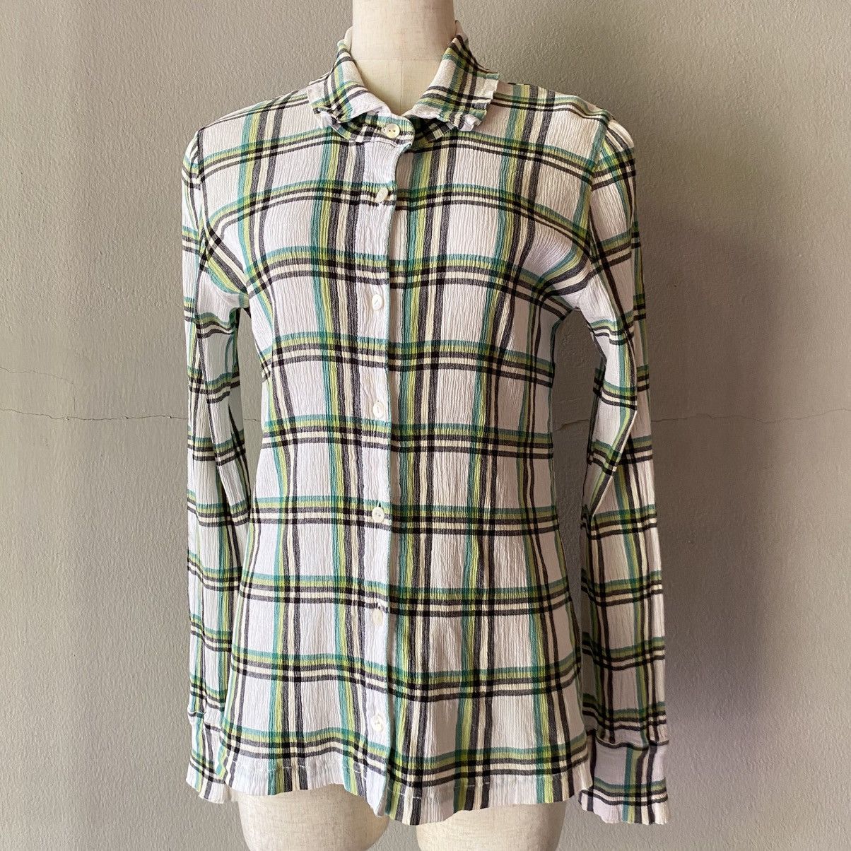 Tsumori Chisato Plaid Long Sleeve Button-Up Shirt