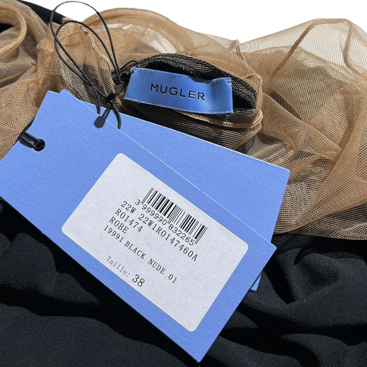 Mugler $1,935 sheer panel stretch runched dress Size XS / US 0-2 / IT 36-38 - 3 Thumbnail