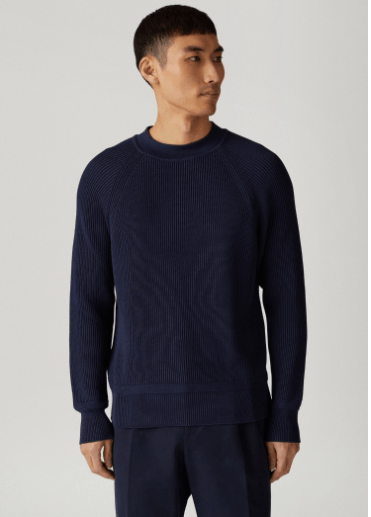 image of Loro Piana O1Srvl11E0424 Girocollo Valdarno Knitwear In Navy, Men's (Size Large)