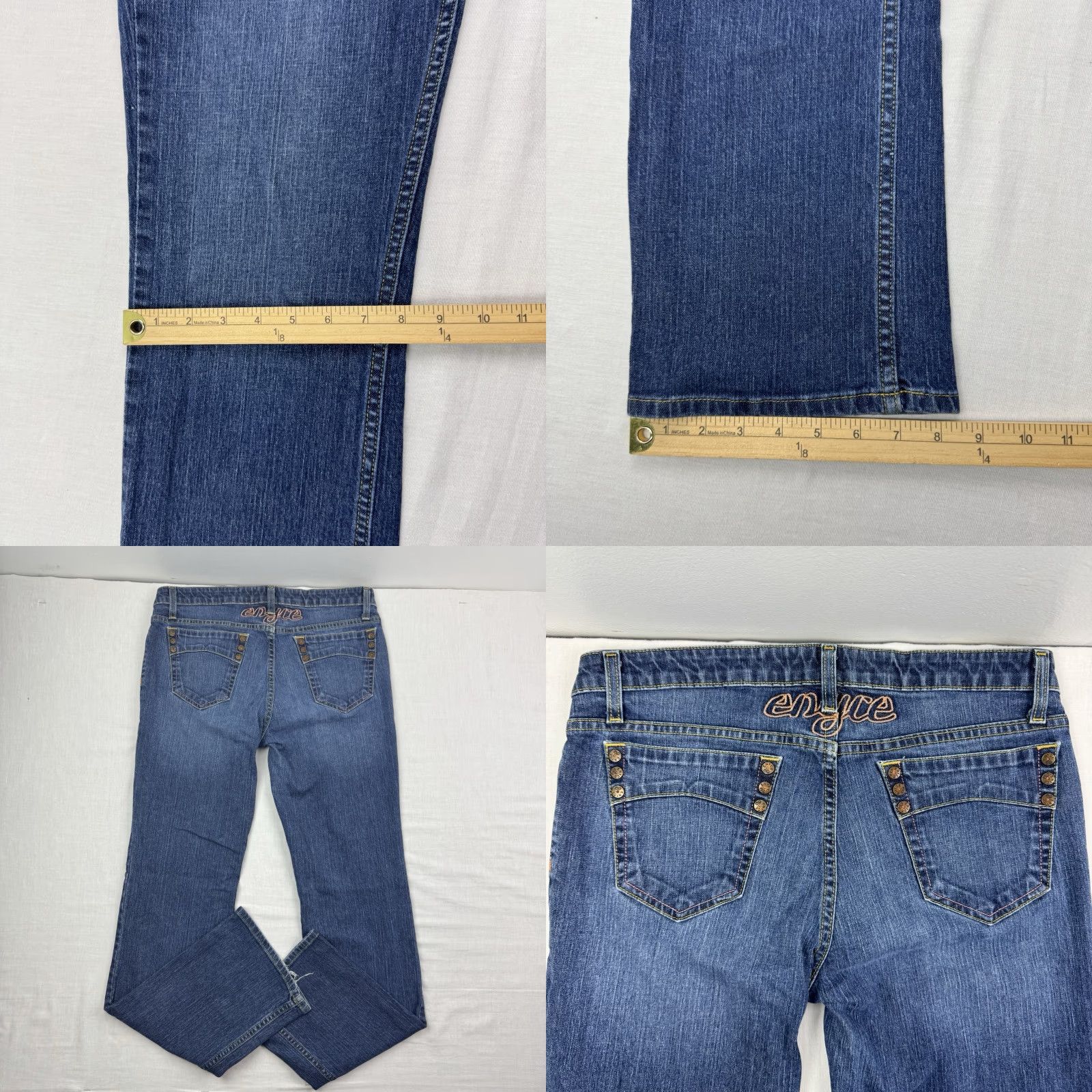 Enyce VINTAGE Enyce Jeans Womens Low Rise Hipster 13 Bootcut Embroidered Hip Hop Y2K Blue Girls Size 34" / US 12 / IT 48 - 9 Thumbnail