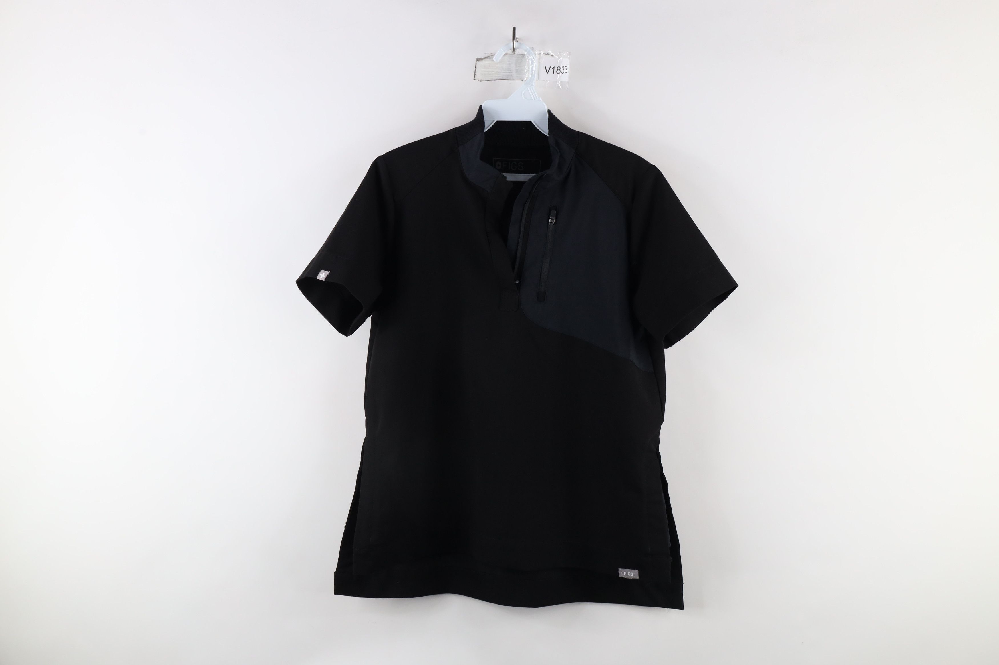 Vintage Figs Technical Collection Half Zip Mock Neck Scrubs T-Shirt Size XS / US 0-2 / IT 36-38 - 1 Thumbnail