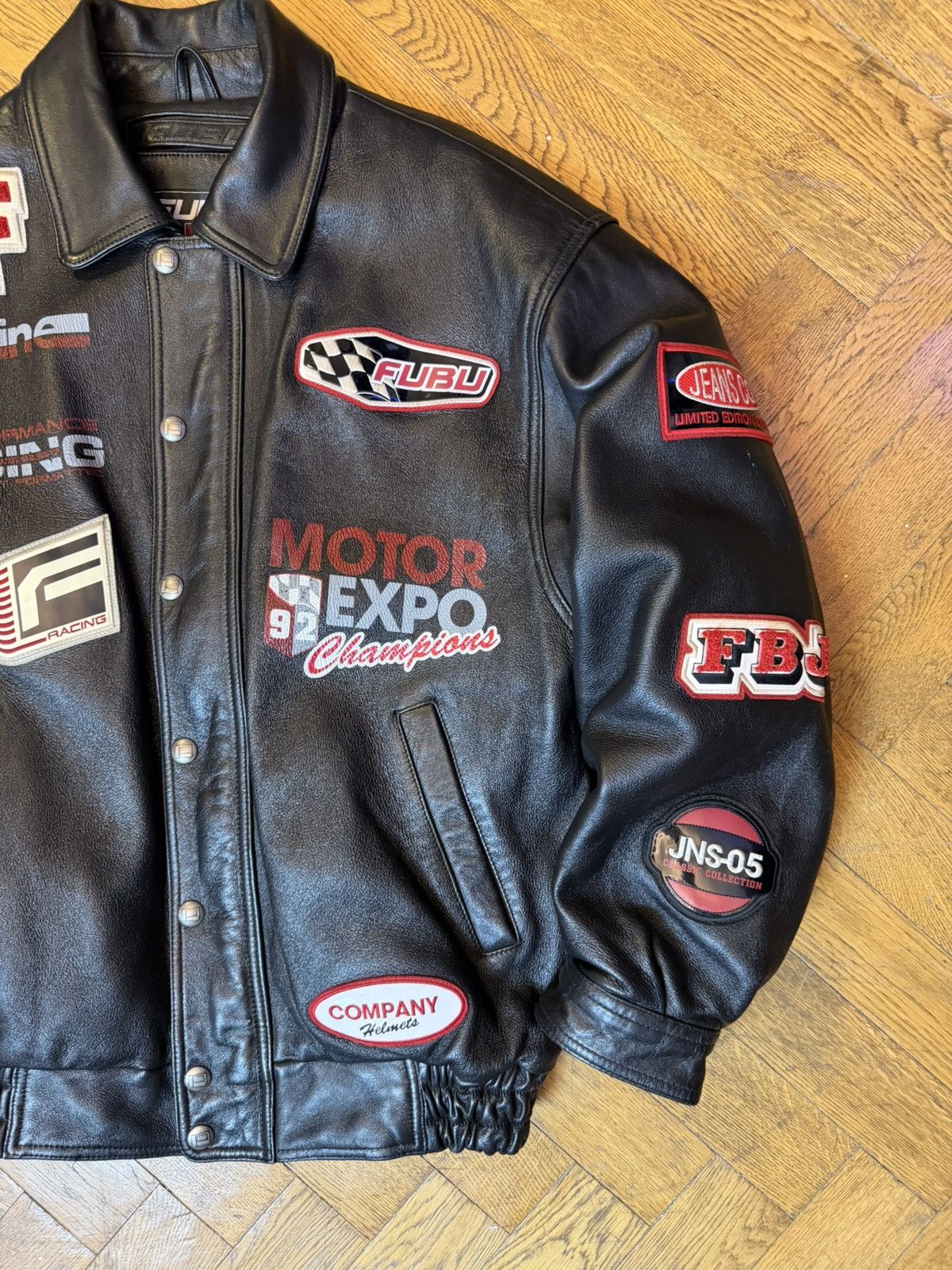 Fubu Vintage Fubu racing team leather jacket Size US XL / EU 56 / 4 - 7 Thumbnail