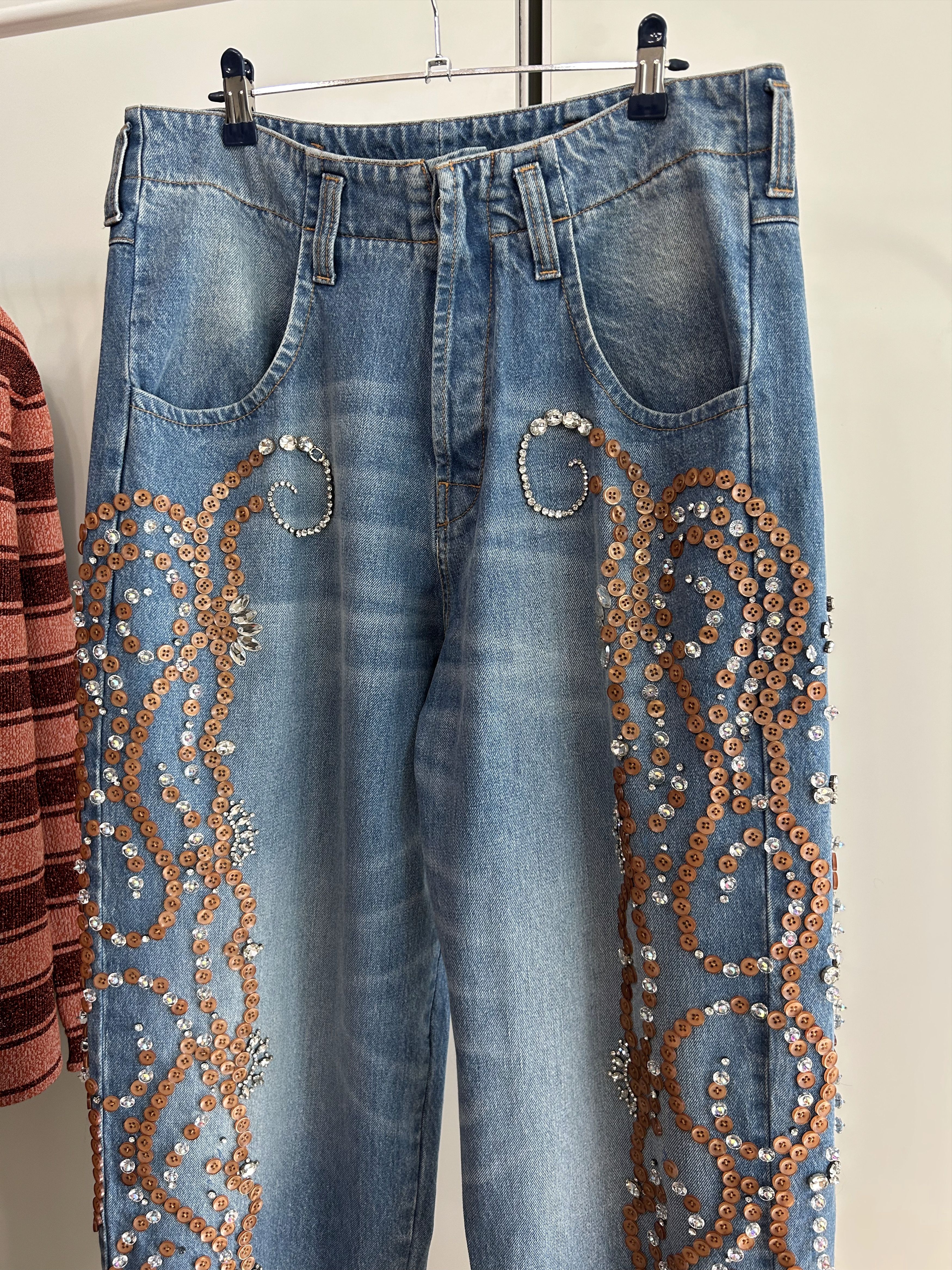 Blluemade BLUEMARBLE Beaded Embellished Denim Pants Size US 31 - 4 Thumbnail