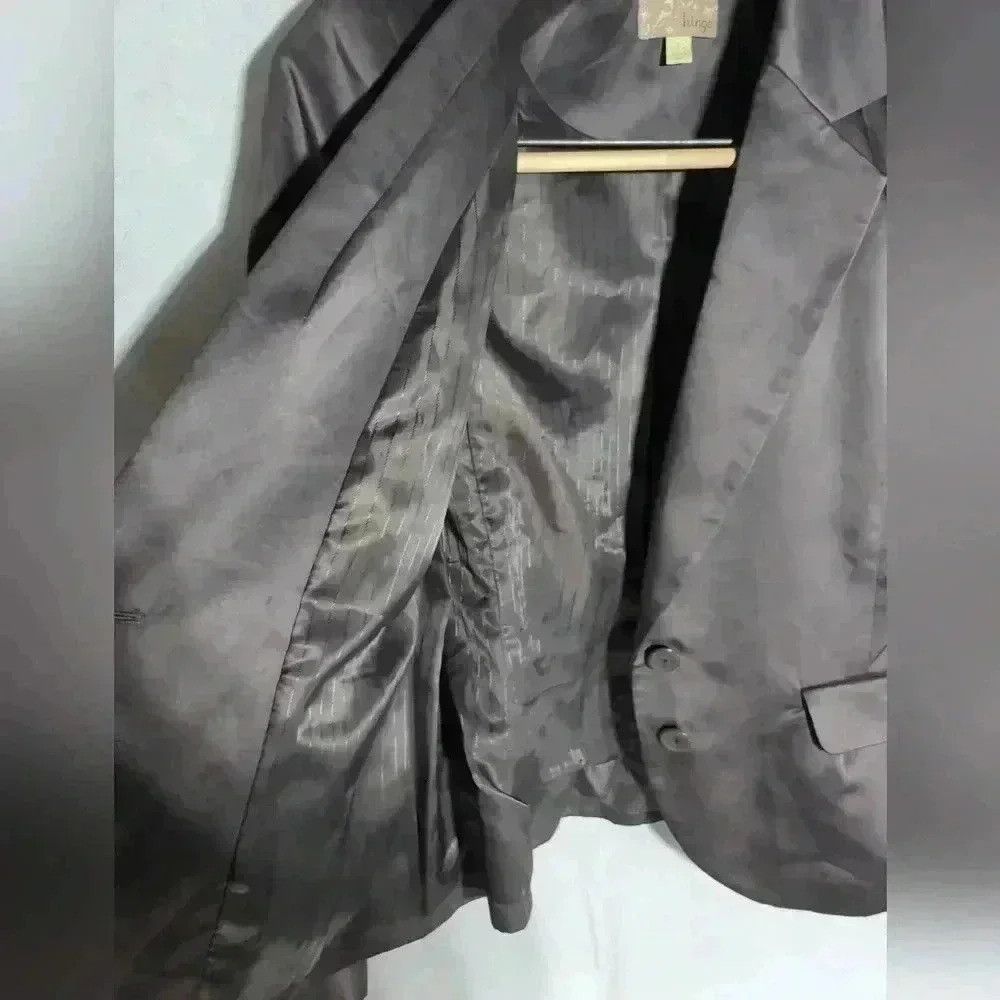 Designer Ladies Hinge Silk Blend Jacket w Ruffles in back Gray/purple Size S / US 4 / IT 40 - 4 Thumbnail