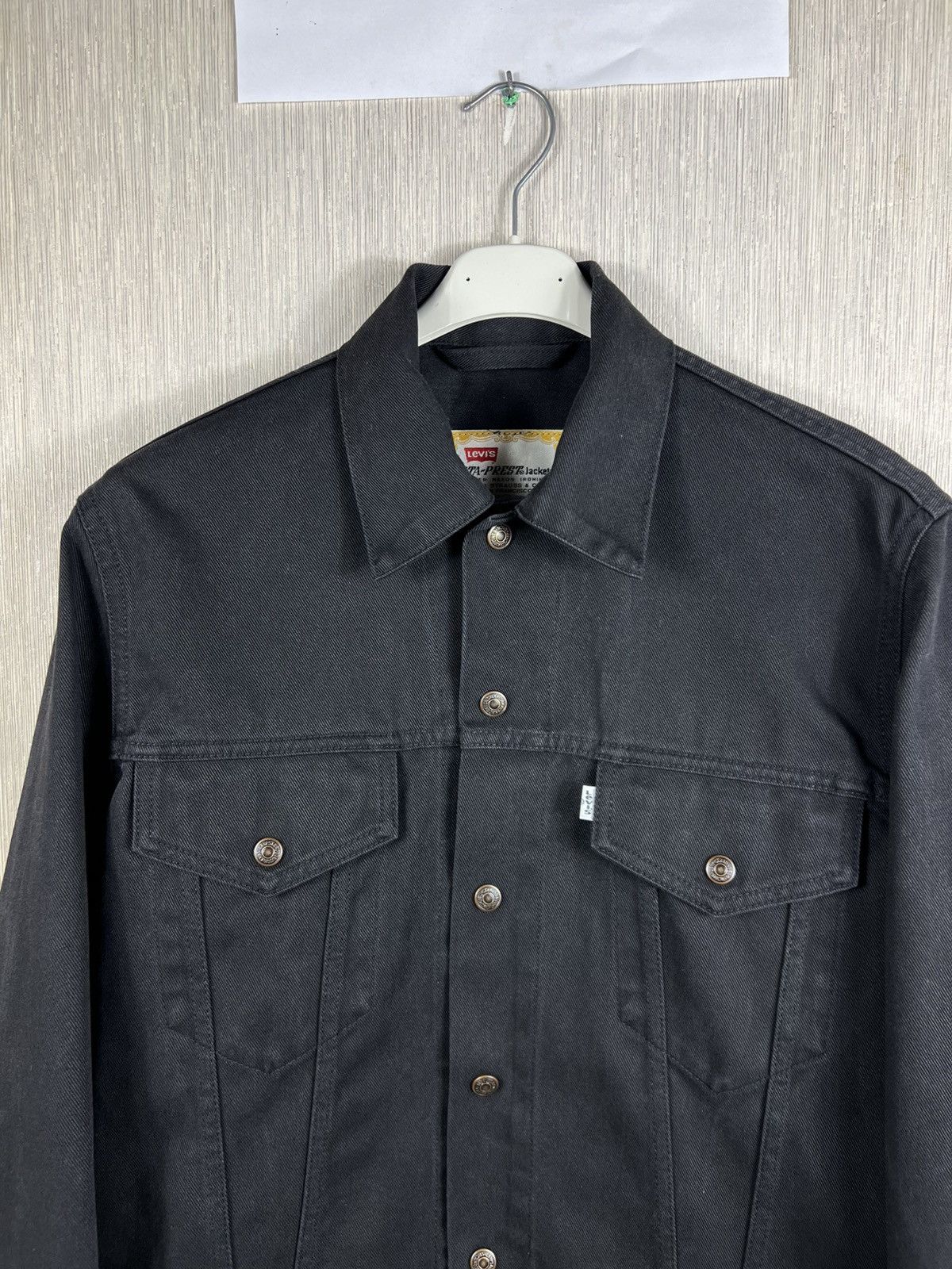 Levi's Vintage 90s Levi’s Sta-Prest denim trucker jacket levis logo Size XL / US 12-14 / IT 48-50 - 3 Thumbnail