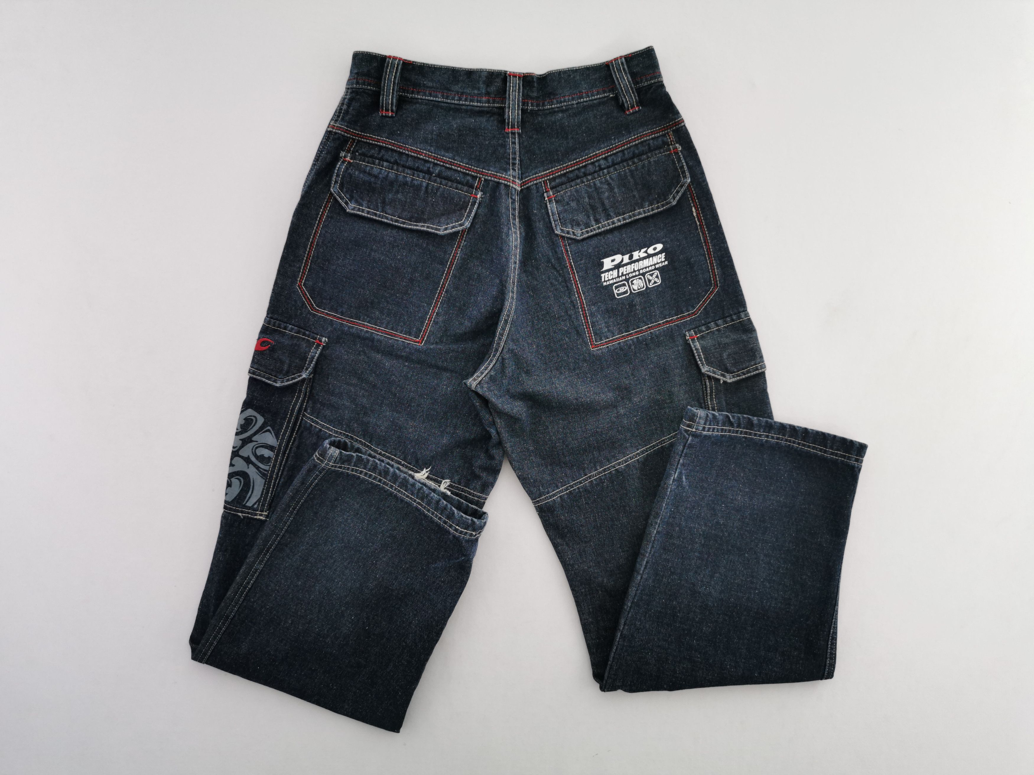 Vintage Vintage 90s Piko Denim Cargo Pants Size US 28 / EU 44 - 5 Thumbnail