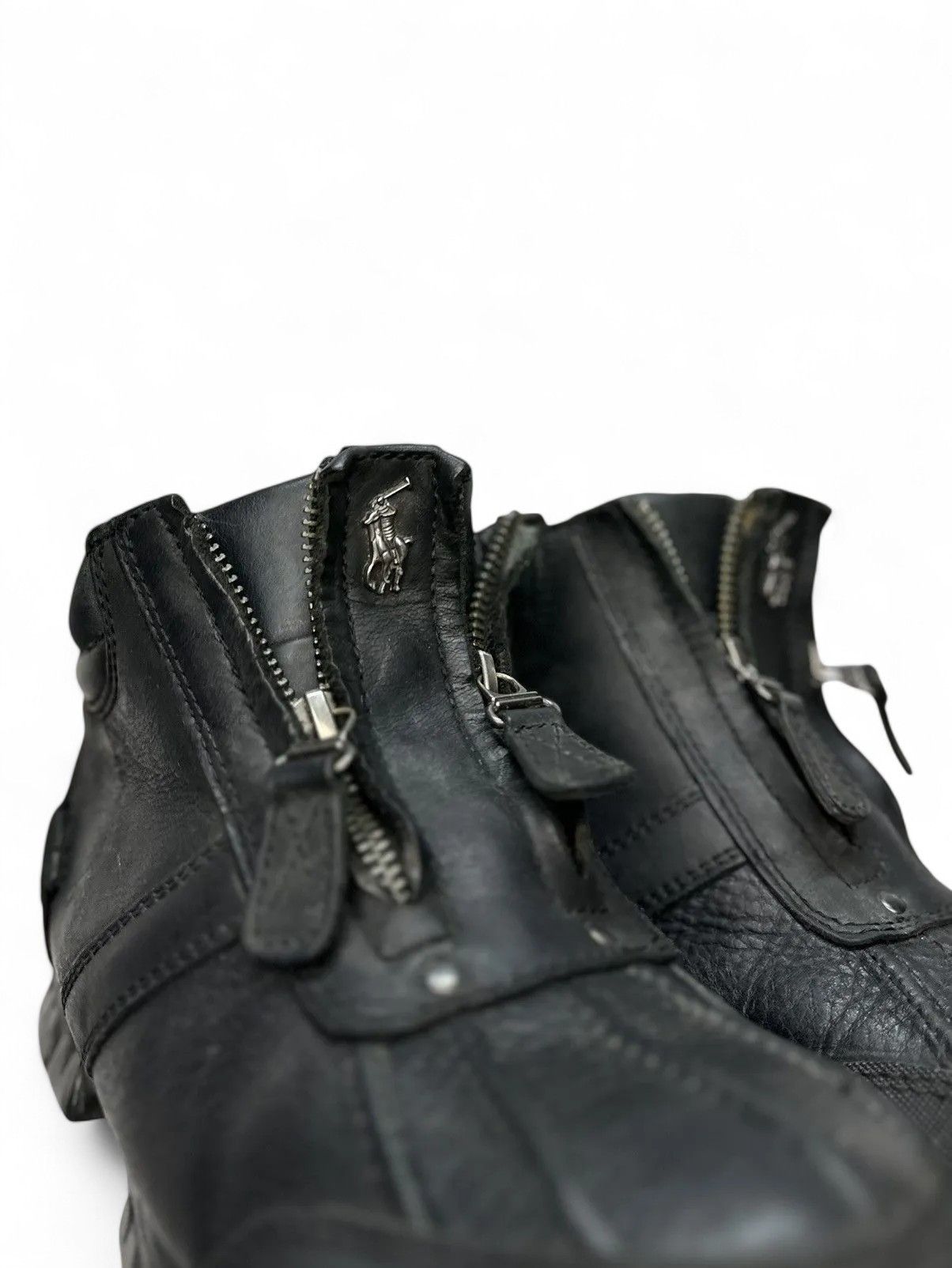 RRL Ralph Lauren Vintage Polo Ralph Lauren Black Tech Zip Leather Shoes Y2K Size US 8.5 / EU 41-42 - 10 Thumbnail