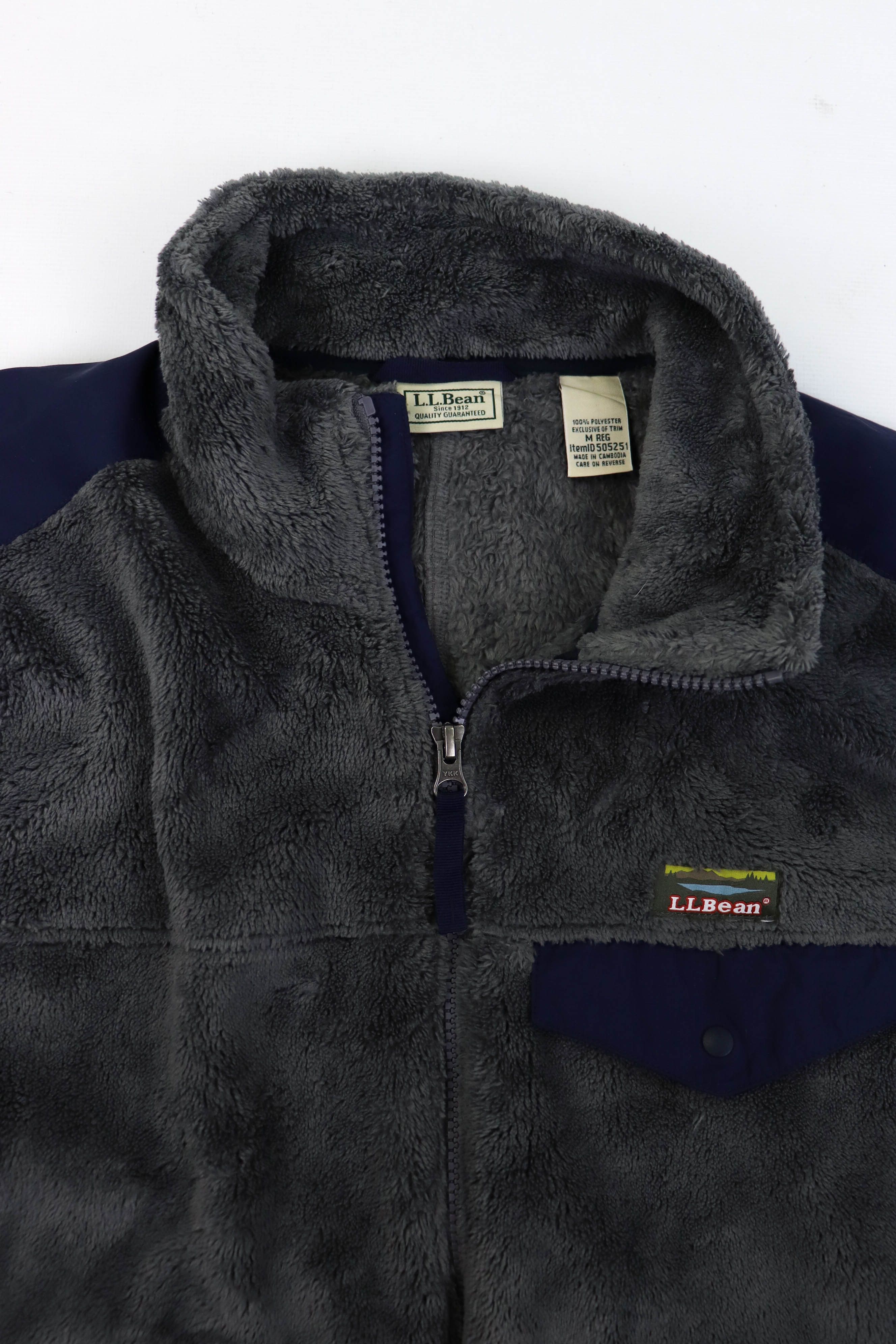 L.L. Bean L.L. Bean Gray/Blue Hi-Pile Full Zip Fleece Hiking Jacket Size US M / EU 48-50 / 2 - 11 Thumbnail