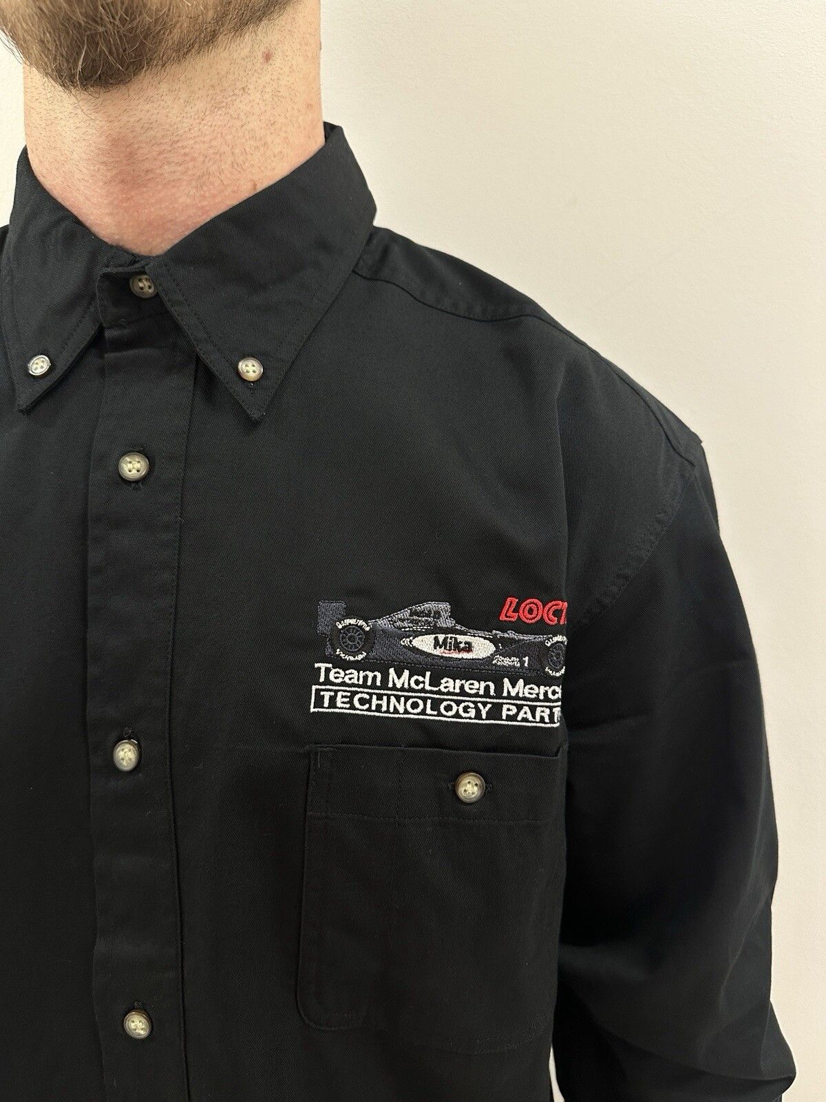 Vintage Vintage 90s Loctite West McLaren Mercedes Formula F1 Shirt Size US L / EU 52-54 / 3 - 3 Thumbnail