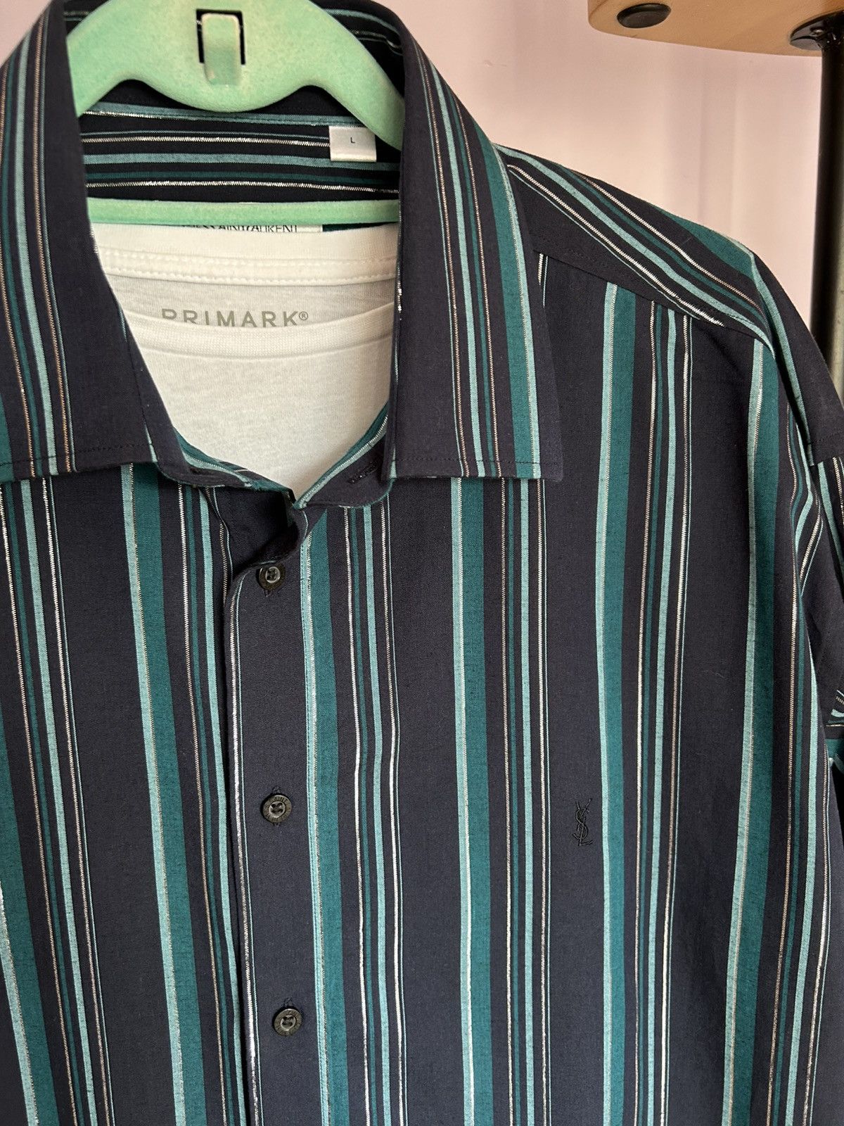 Saint Laurent Paris Vintage Yves Saint Laurent Striped Shirt Size US L / EU 52-54 / 3 - 10 Thumbnail