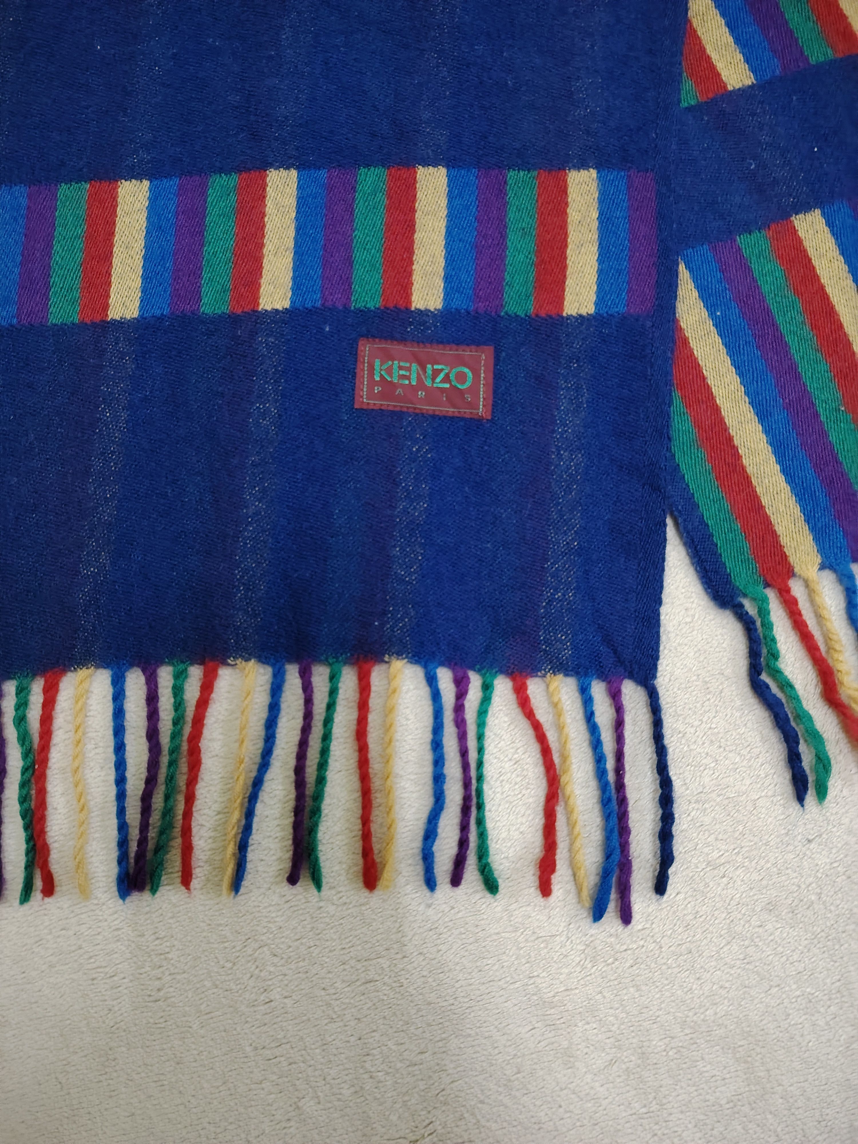 Kenzo Vintage Y2K Kenzo Scarf Wool Fringe Scarves Size ONE SIZE - 4 Thumbnail