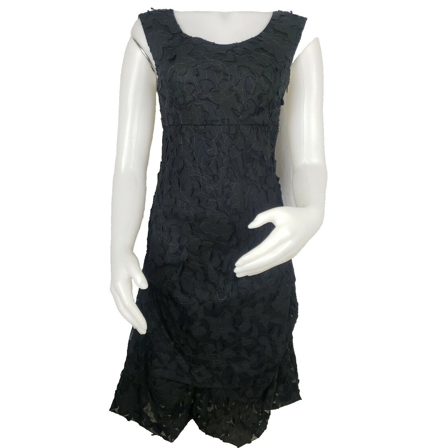 Designer Sleeveless Little Black Dress Paris France 38 US S Applique Size S / US 4 / IT 40 - 1 Thumbnail