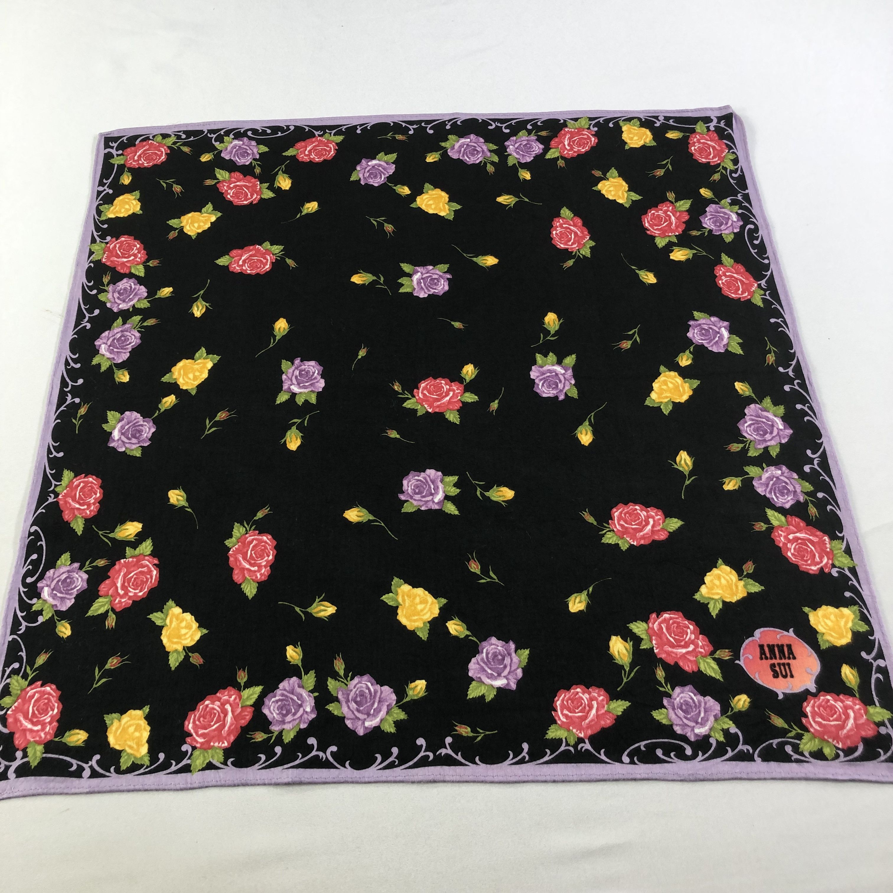 Anna Sui Anna Sui Roses Handkerchief Neckerchief Bandana H1515 Size ONE SIZE - 2 Thumbnail