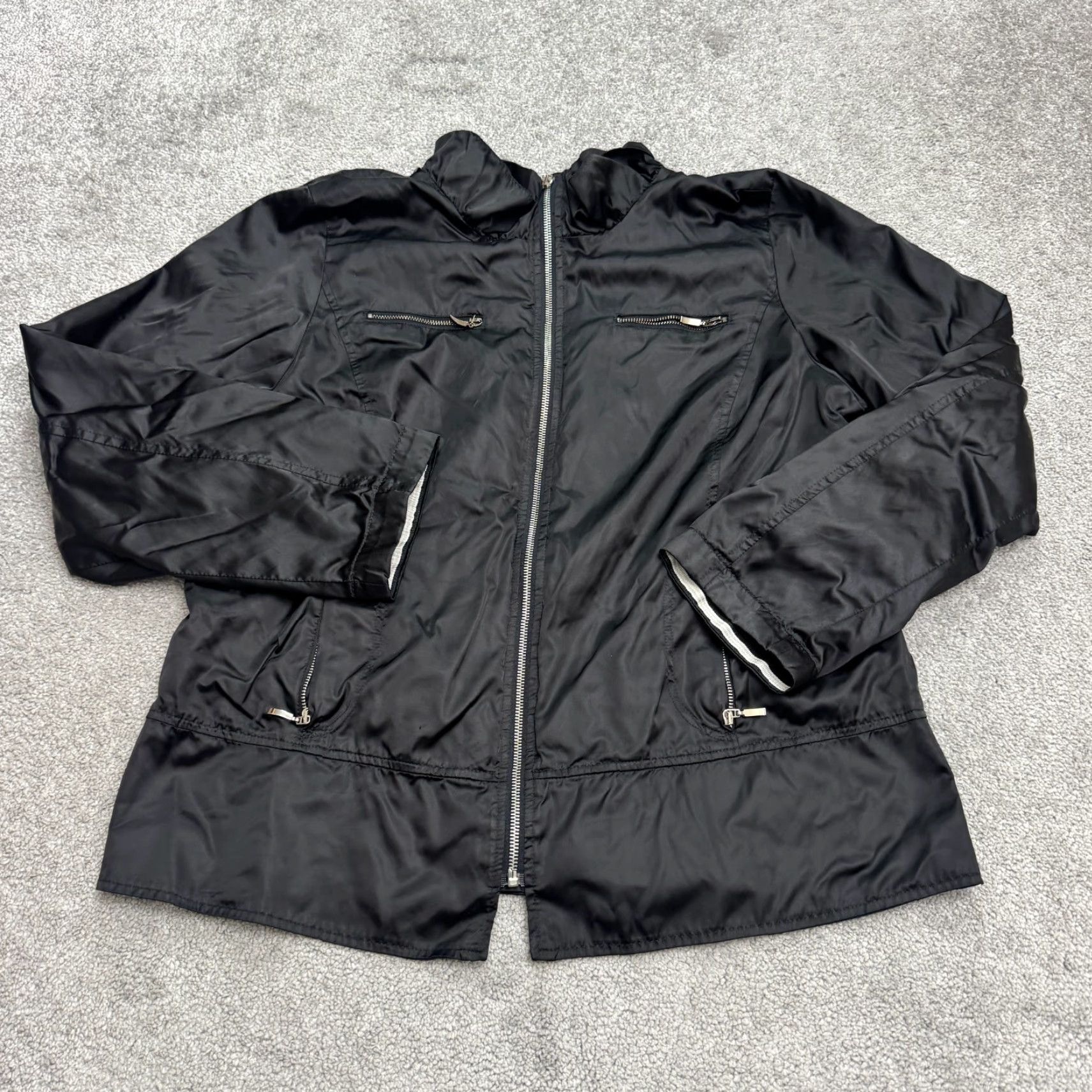 Marina Rinaldi Marina Rinaldi Jacket Womens XL Black Full Zip Pocket Sport Rain Bomber Size XL / US 12-14 / IT 48-50 - 2 Thumbnail