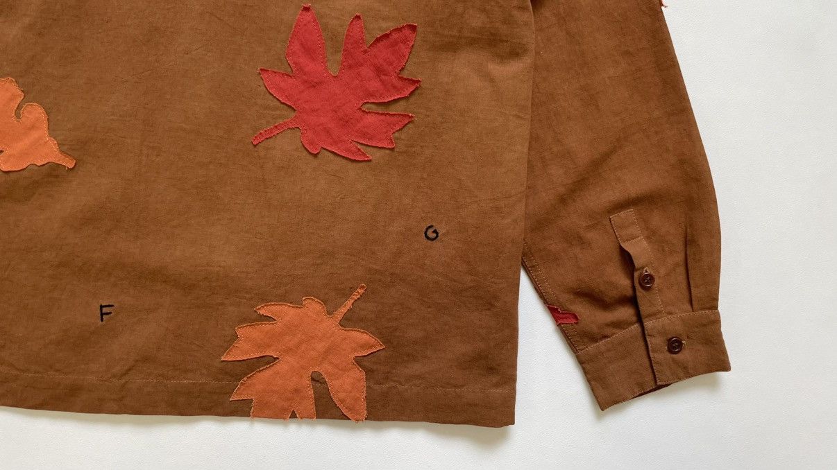 Story Mfg. Brown Linen ‘Leaf Patch Details’ Shirt Size US M / EU 48-50 / 2 - 21 Thumbnail