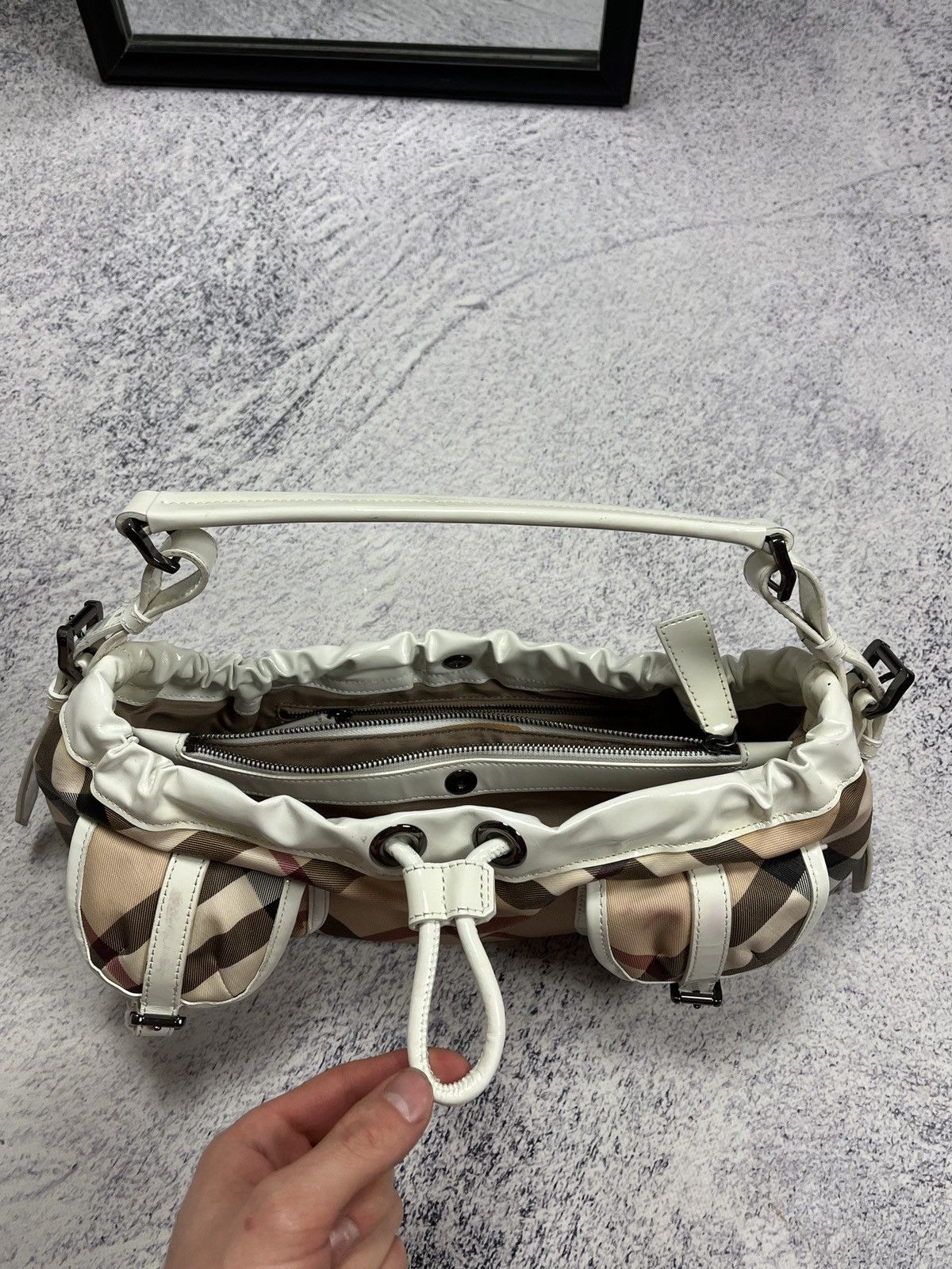 Burberry Burberry Nova Check Canvas Leather Shoulder Hand Bag Rare Size ONE SIZE - 10 Thumbnail