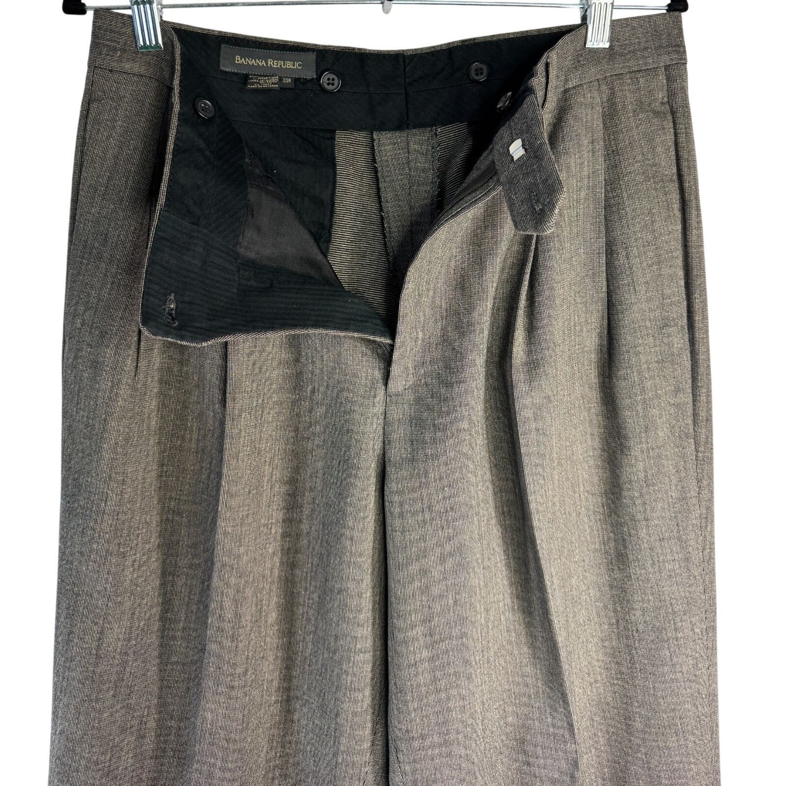 Banana Republic VTG Y2K Banana Republic Men Wool Pants Gorpcore size 33R Size US 33 - 4 Thumbnail