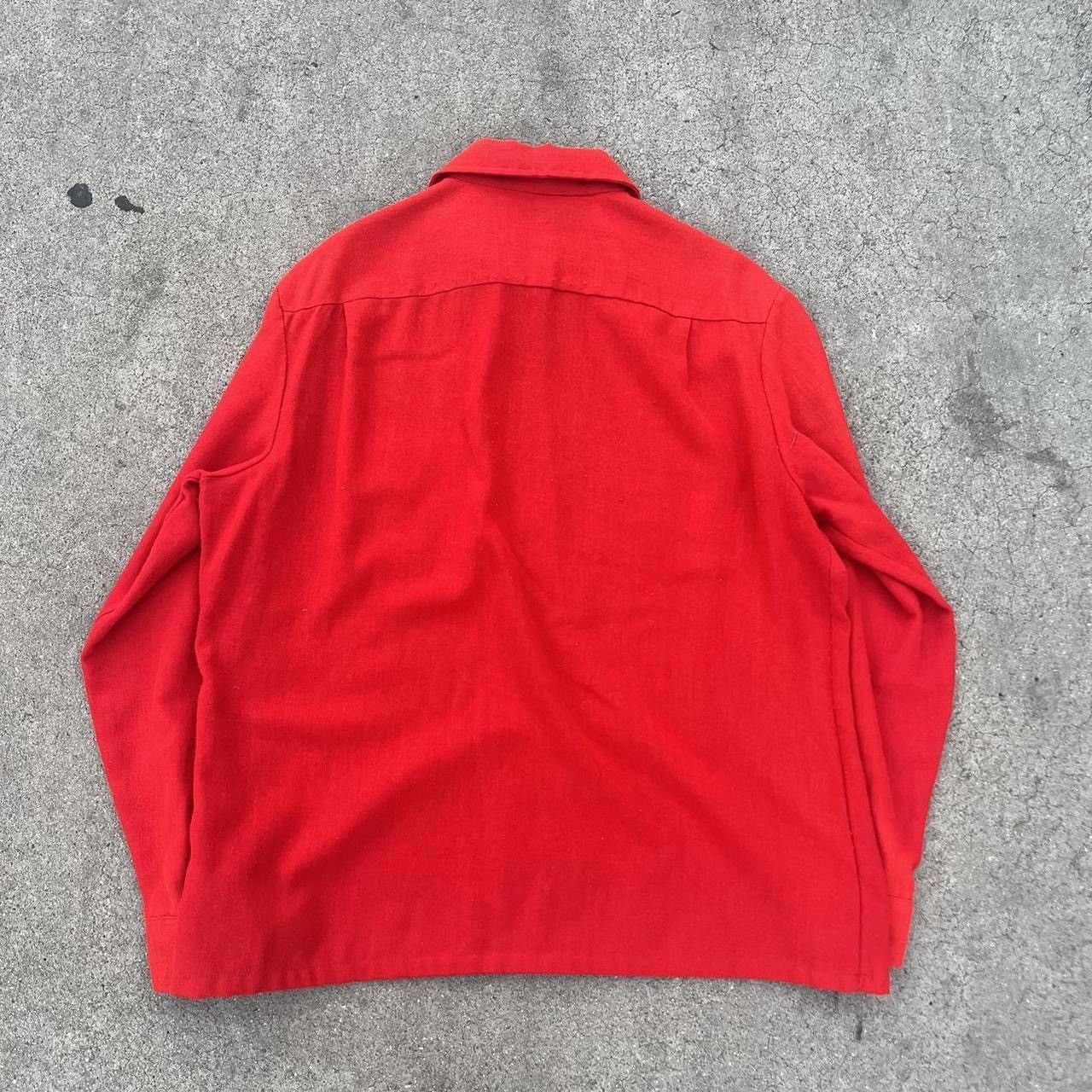 Vintage Vintage 1960s cherry red Sears wool loop collar button up Size US L / EU 52-54 / 3 - 4 Thumbnail