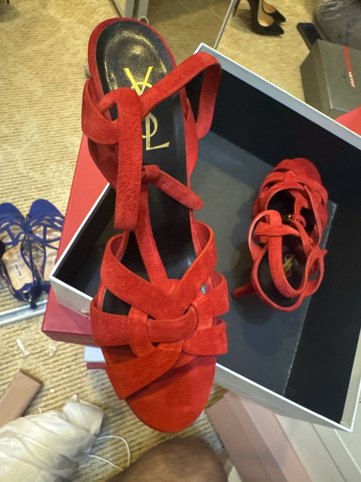 Yves Saint Laurent YVES SAINT LAURENT (TRIBUTE SANDALS) Size US 7 / IT 37 - 9 Thumbnail