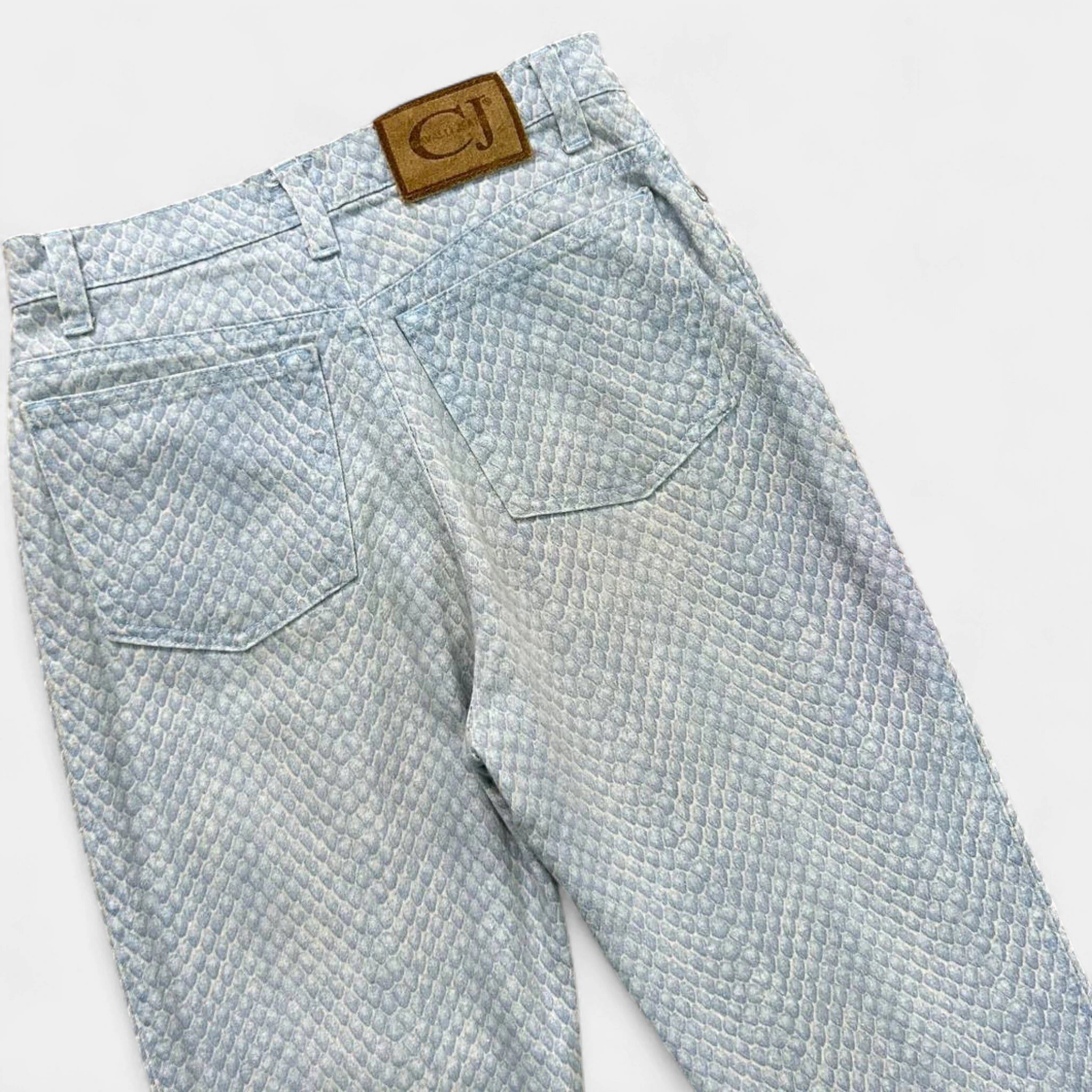 Roberto Cavalli Cavalli Jeans Blue Snake Skin Pants Size ONE SIZE - 6 Thumbnail