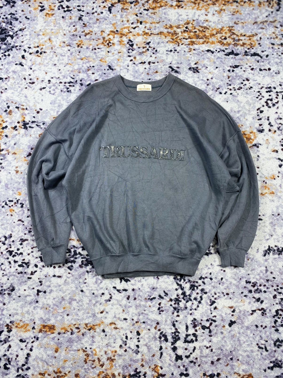 Trussardi × Vintage Vintage Trussardi Big Logo Sweatshirt Size US L / EU 52-54 / 3 - 1 Thumbnail