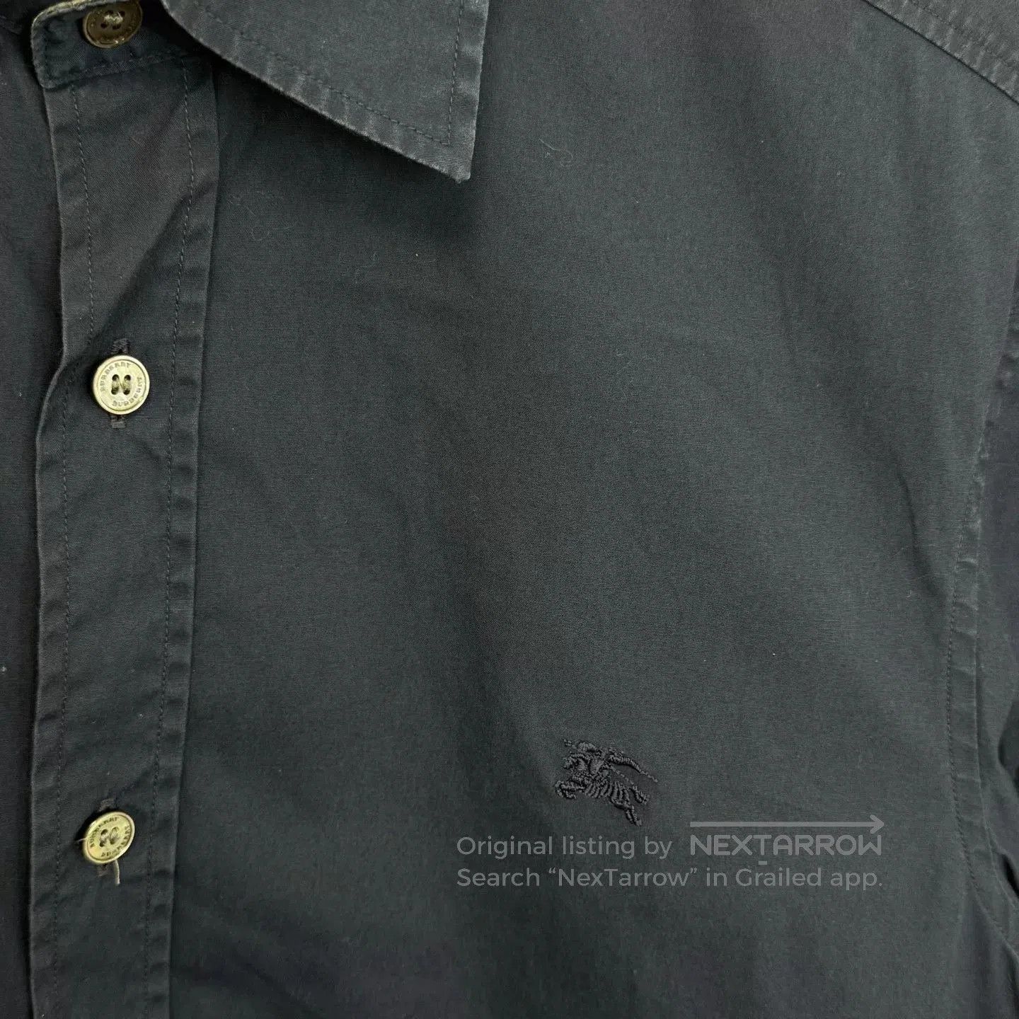 Burberry Burberry Navy Embroidered Logo Shirt Size S. Size US S / EU 44-46 / 1 - 5 Thumbnail