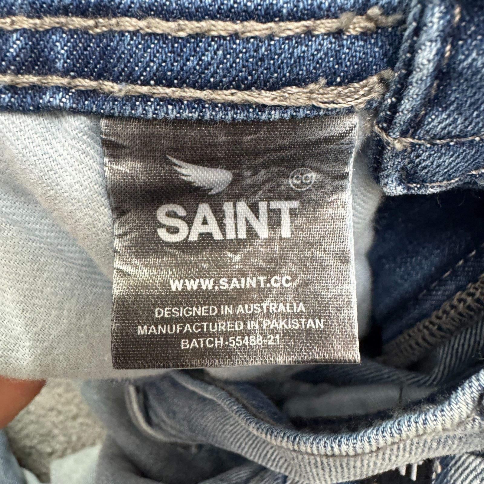 Saint Michael Saint Flight Jean Jogger Denim Mens 28 Blue Light Wash Biker Size US 28 / EU 44 - 15 Thumbnail