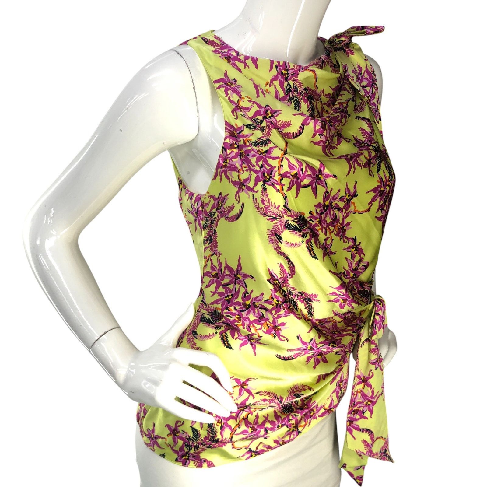 Cinq a Sept Cinq A Sept 5a7 Size S Top Nanon Gathered Sleeveless Orchids Size S / US 4 / IT 40 - 10 Thumbnail