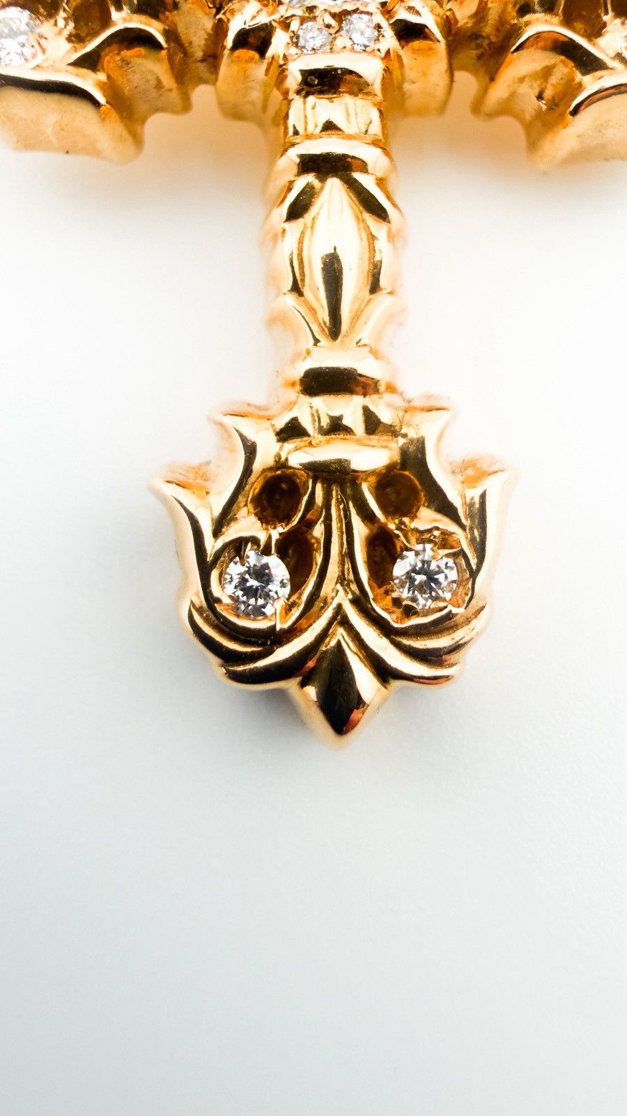 Chrome Hearts Chrome Hearts 22k Gold & Diamond Filigree Cross Pendant Size ONE SIZE - 4 Thumbnail