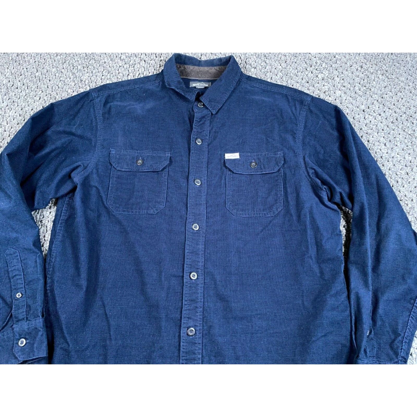 Eddie Bauer Eddie Bauer Shirt Corduroy Adult Large Dark Blue Relaxed Fit 90s Preppy Mens Shirt Size US L / EU 52-54 / 3 - 4 Thumbnail