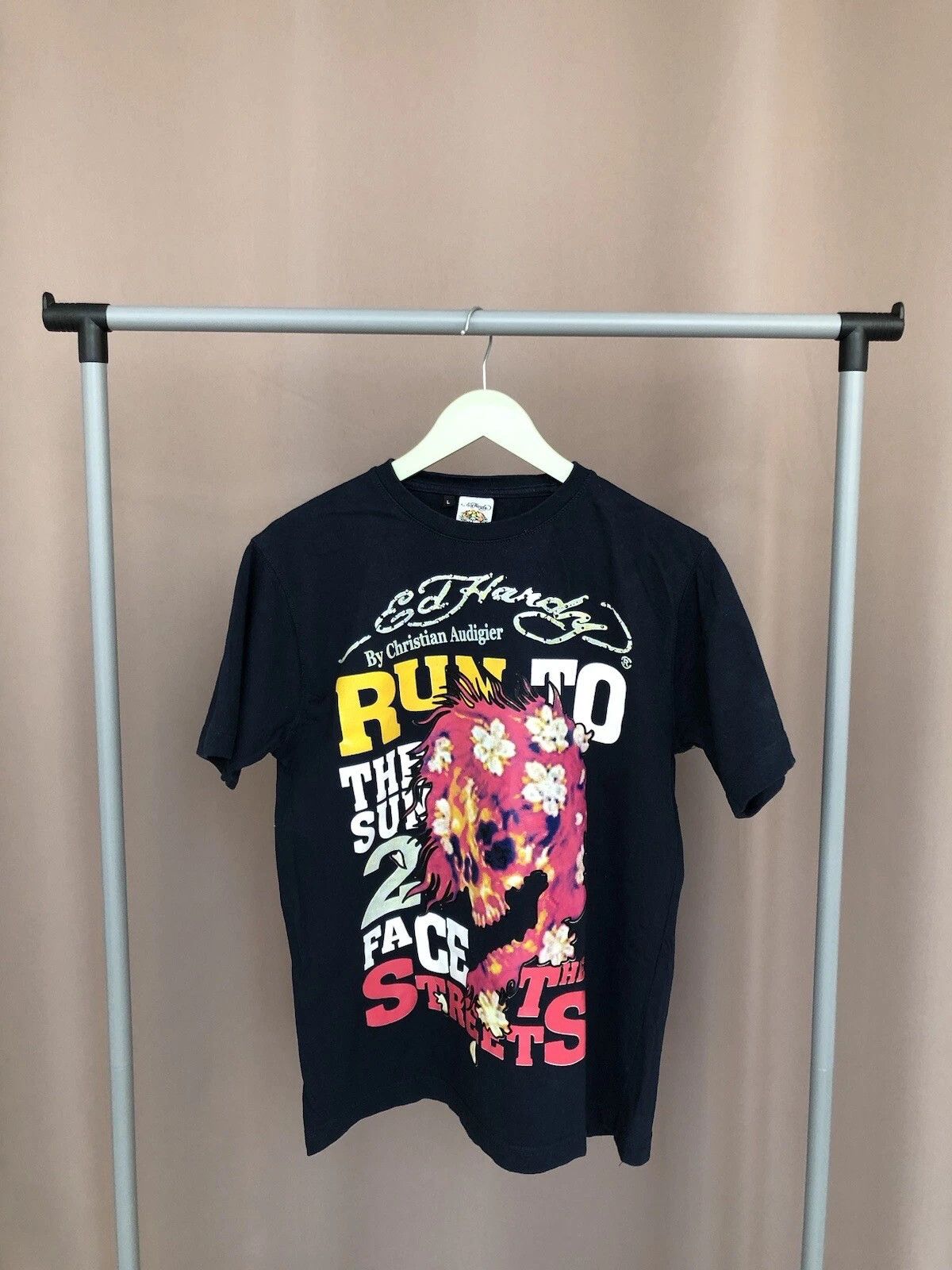 Ed Hardy Ed Hardy Christian Audigier Big Logo T-Shirt Mens Size M/L Size US L / EU 52-54 / 3 - 1 Thumbnail