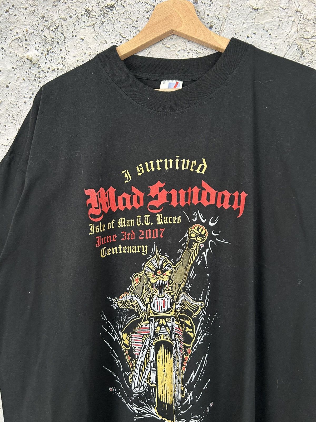 Harley Davidson Vintage Racing Moto Mad Sunday Graphic Tee Rock Punk Y2K Size US XL / EU 56 / 4 - 4 Thumbnail
