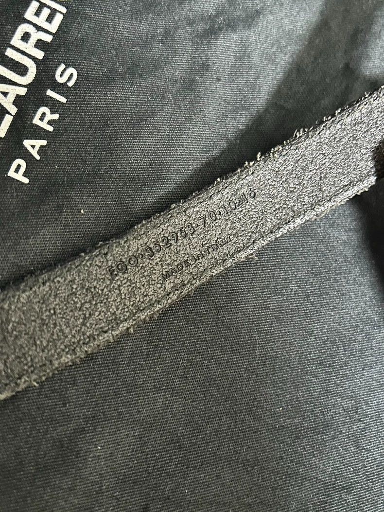 Yves Saint Laurent Saint Laurent 14ss Black Crackle Carved Belt 2502-Nextarrow Size ONE SIZE - 5 Thumbnail