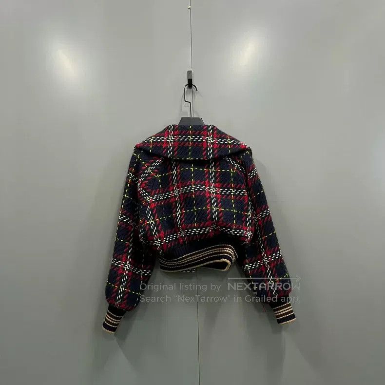 Miu Miu Miu Miu 42 Mixed color plaid knitted jacket Size L / US 10 / IT 46 - 2 Thumbnail