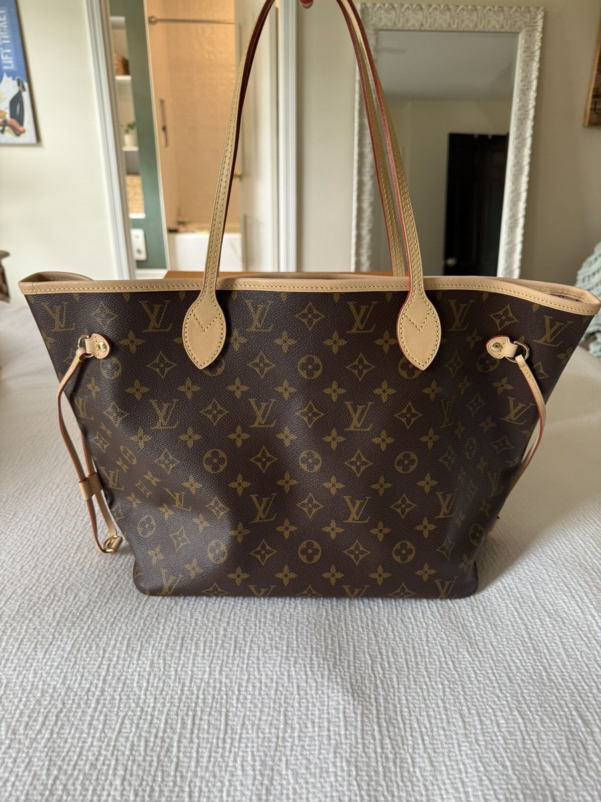 Louis Vuitton LV NeverFull MM ROSE BEIGE Size ONE SIZE - 7 Thumbnail