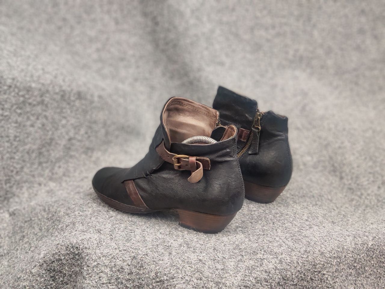 A.S.98 A.S.98 Airstep Itay Design Zip Buckle Boho Biker Ankle Boots Size US 8 / IT 38 - 12 Thumbnail