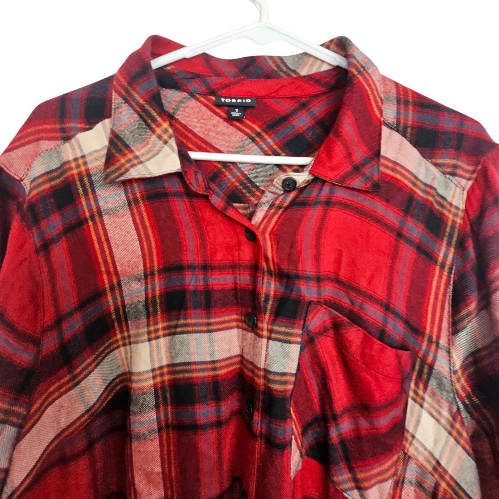 Torrid Torrid Womens Plaid Button Front Shirt Plus Size 1X Grunge Size XL / US 12-14 / IT 48-50 - 2 Thumbnail