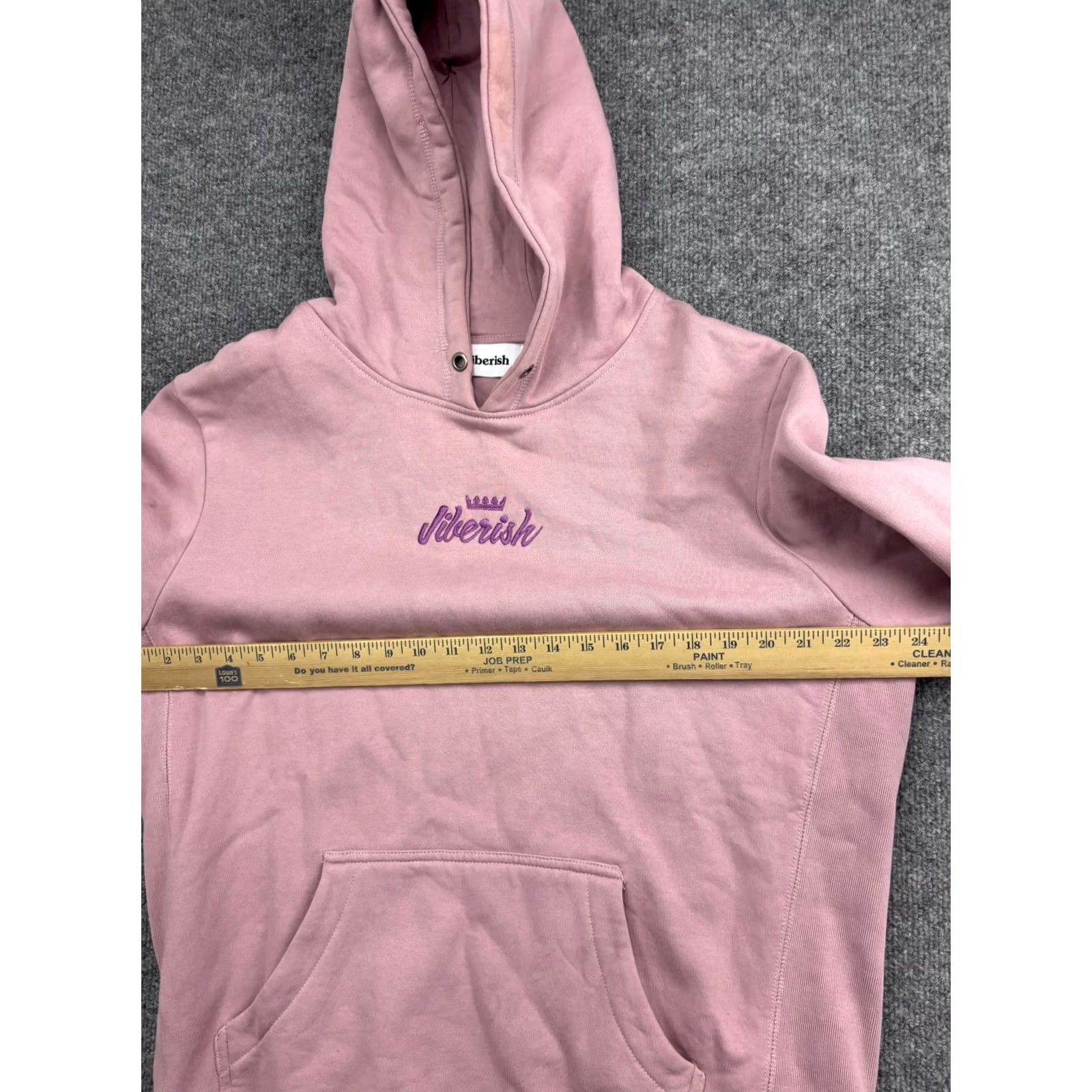 Pinko Jiberish Hoodie Mens L Pink Pullover Fleece Sweatshirt Crown Embroidered Crew Neck Pockets Logo Size US L / EU 52-54 / 3 - 6 Thumbnail