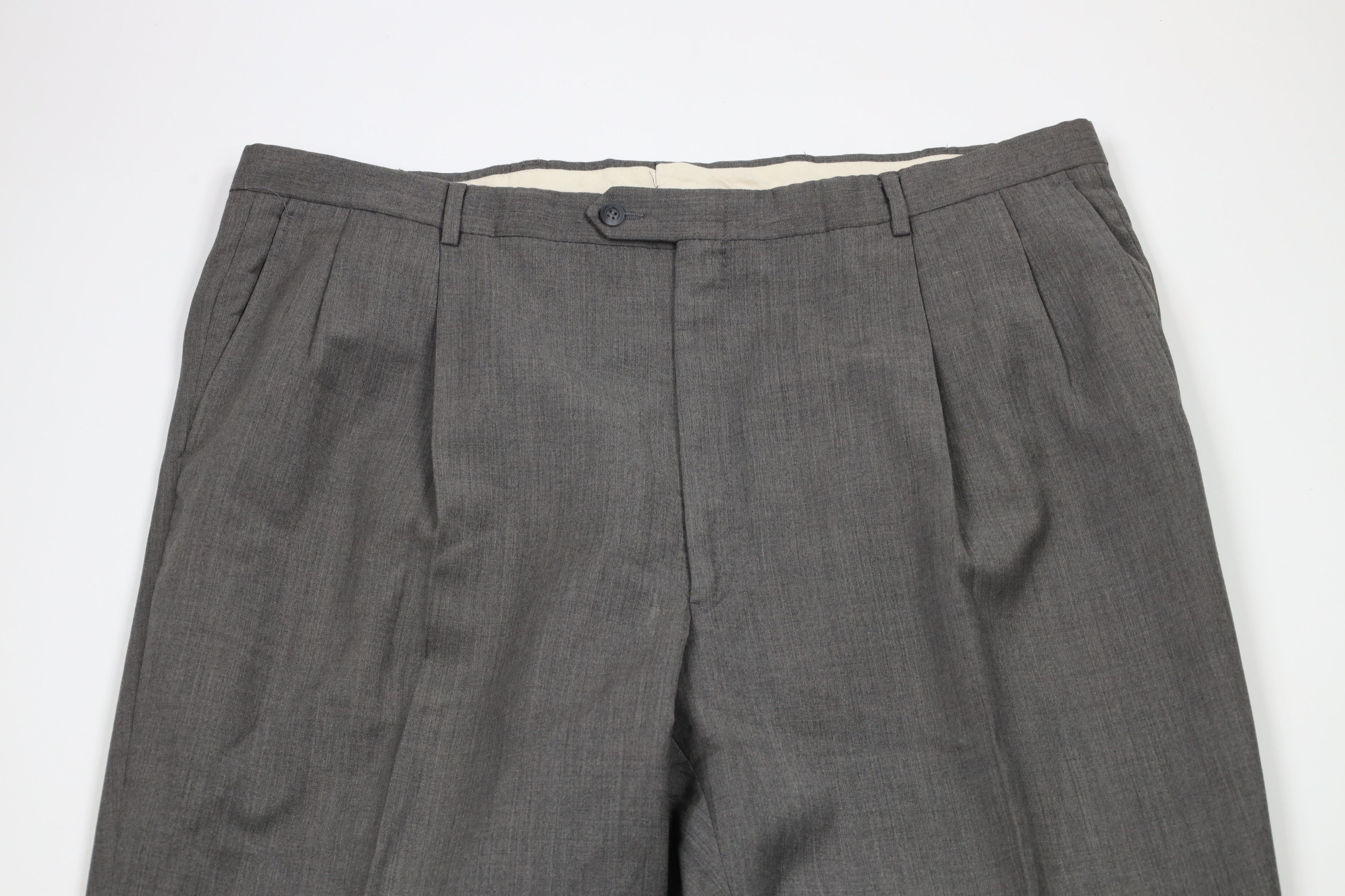 Vintage Vintage 90s Streetwear Cuffed Wool Wide Leg Chino Pants Size US 44 / EU 60 - 2 Thumbnail