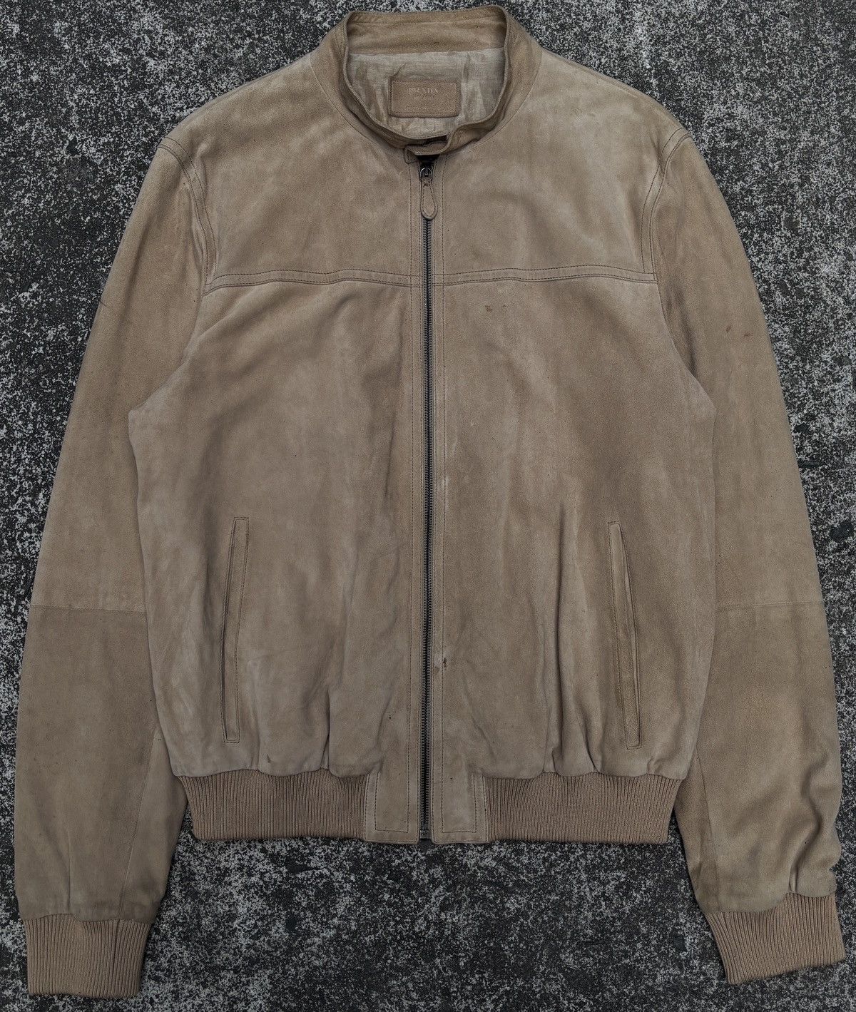 Prada 2009 Suede Leather Jacket Size US L / EU 52-54 / 3 - 1 Thumbnail
