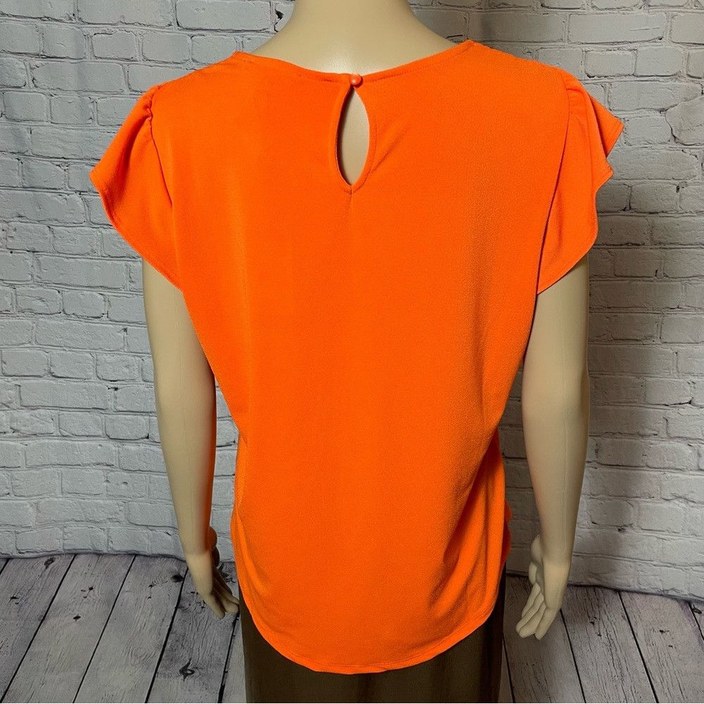 Adrianna Papell NWT New $69 Adrianna Papell Smocked Shoulder Flutter Sleeve Size L / US 10 / IT 46 - 4 Thumbnail
