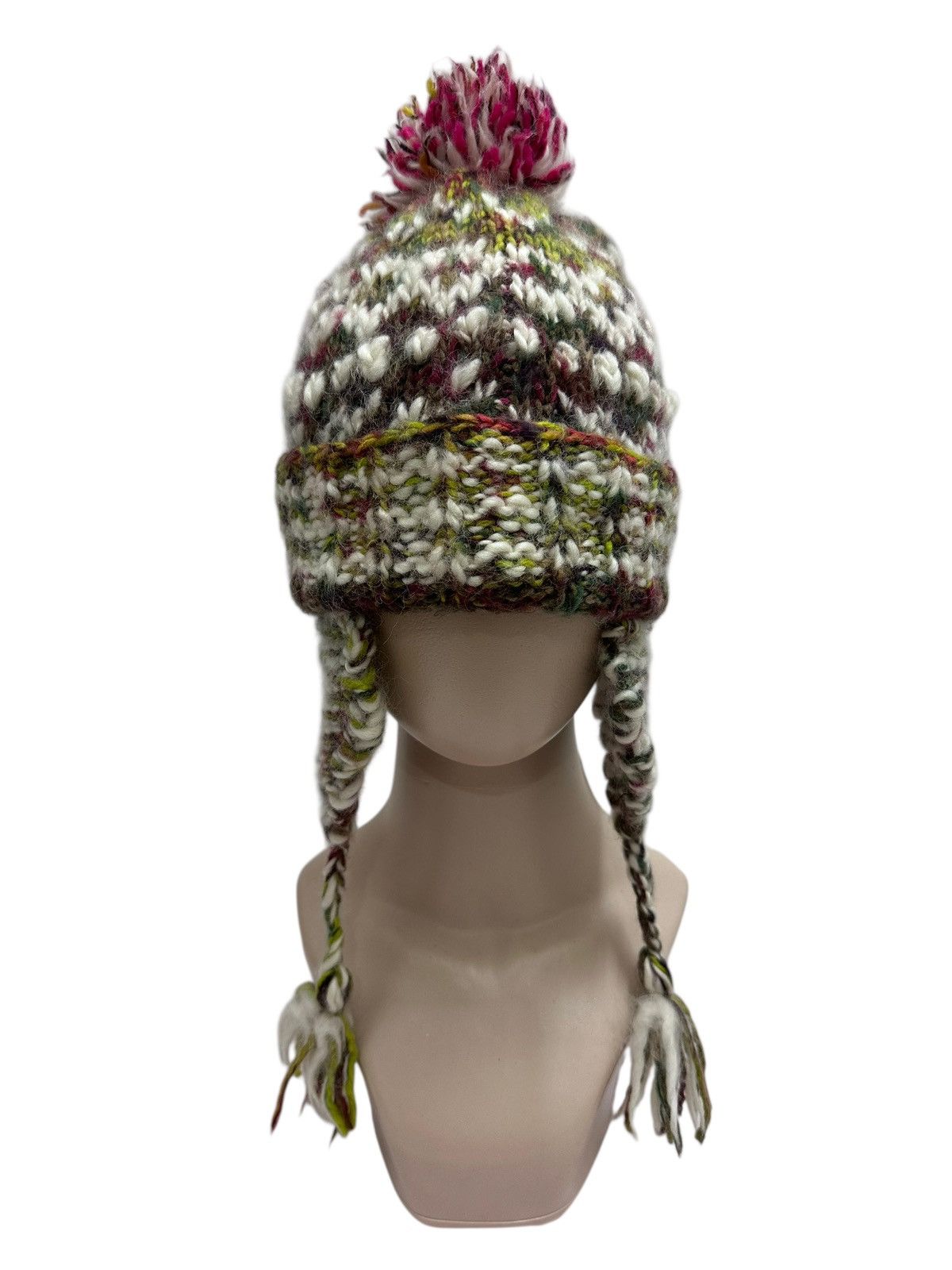 Beams Japan 🇯🇵 Beams Boy Wool Hand Knitted Earflap Beanie Japan Size ONE SIZE - 2 Thumbnail