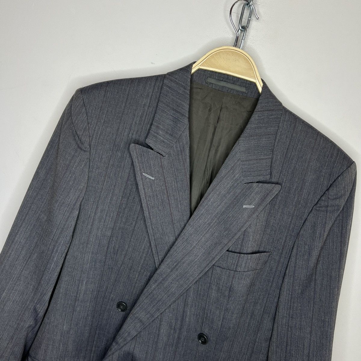 Hugo Boss × Vintage Vintage Hugo Boss Wool Blazer Jacket Double Breasted Luxury Size 40R - 4 Thumbnail