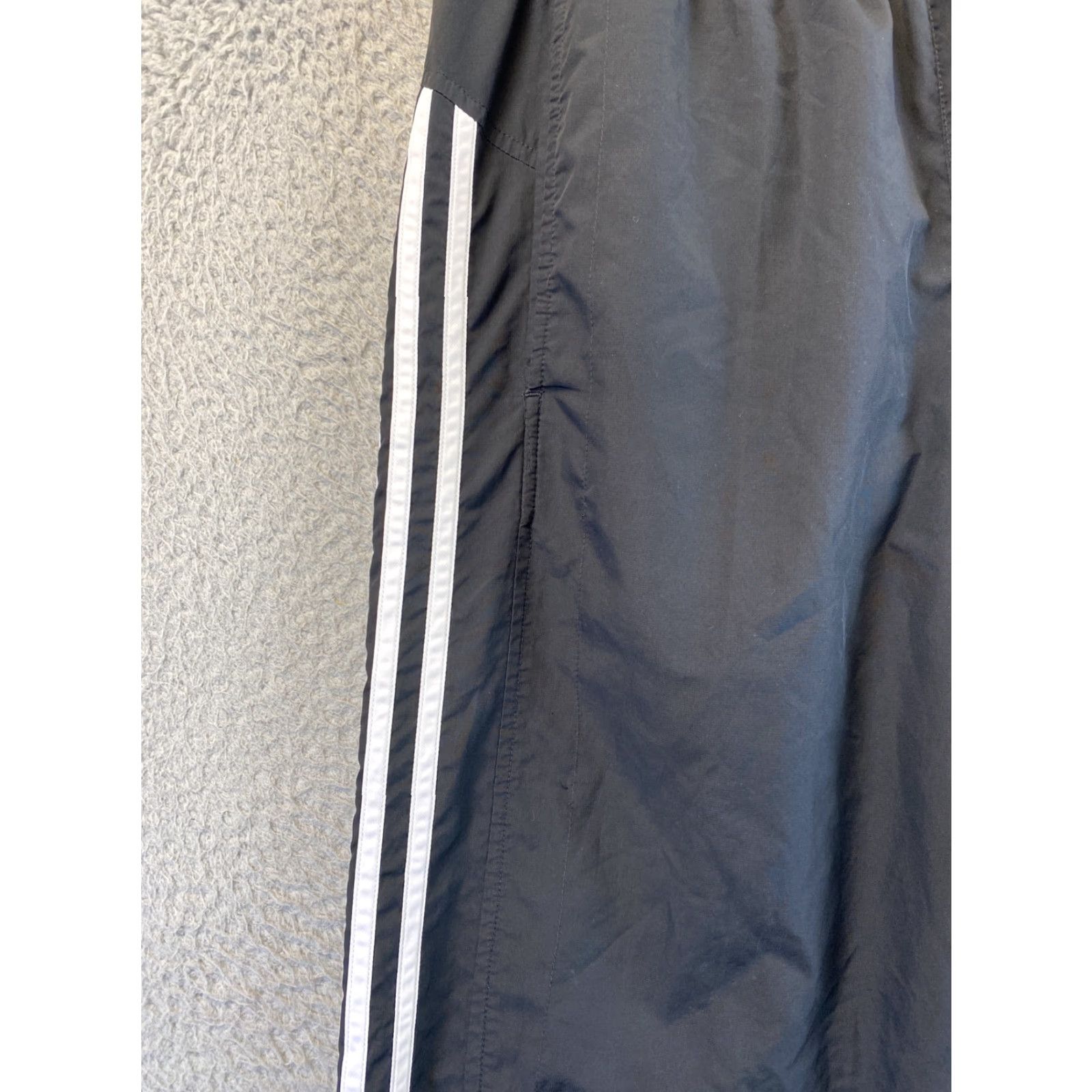 Adidas Adidas Track Pants Adult Medium Black/White 3-Stripe Drawstring Regular Fit Mens Size US 31 - 4 Thumbnail