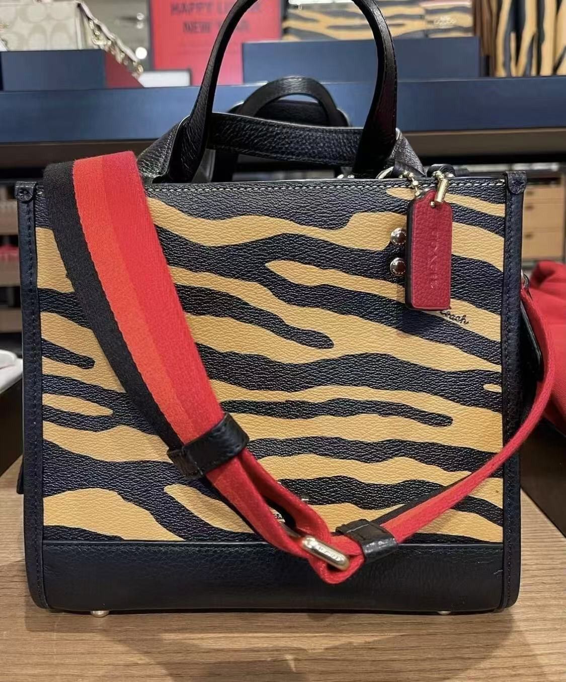 Coach Dempsey Tote 22 In Signature Canvas With Tiger C6988 Size ONE SIZE - 1 Thumbnail