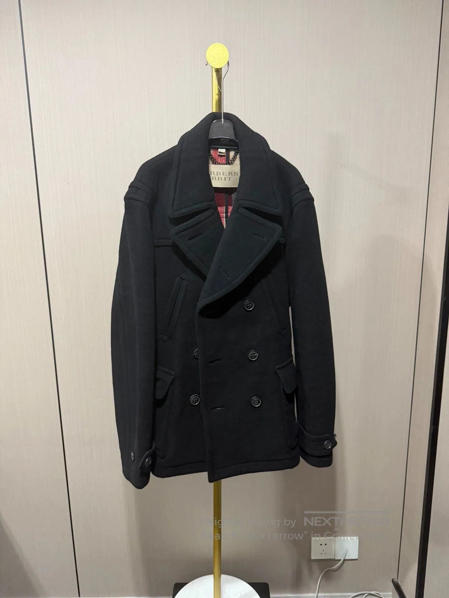Burberry Burberry Black Wool Peacoat XL. Size US XL / EU 56 / 4 - 1 Thumbnail
