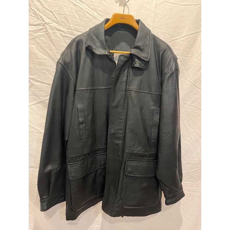 John Ashford × Vintage VTG John Ashford Leather Black Coat Mens Size M 90s Size US M / EU 48-50 / 2 - 1 Thumbnail