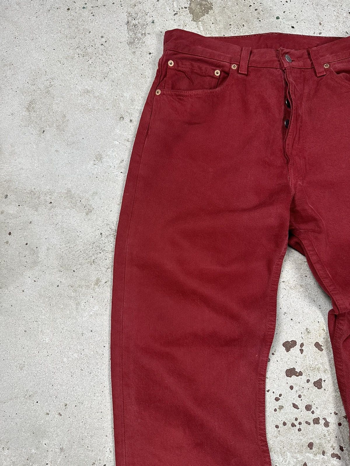 Levi's × Vintage Vintage 1996 Levi’s 501 Red Denim Pants Jeans Size US 30 / EU 46 - 5 Thumbnail