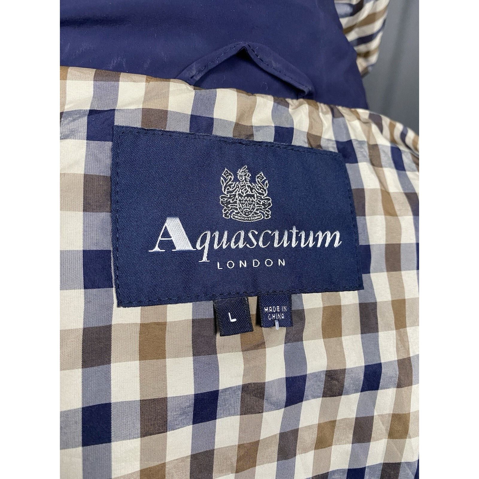 Aquascutum Aquascutum Check Men's Blue Windbreaker Jacket Size L Size US L / EU 52-54 / 3 - 11 Thumbnail