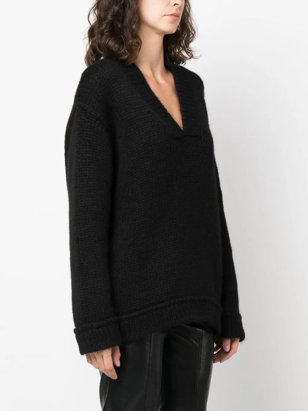 Tom Ford o1y0226 V-neck Sweater in Black Size M / US 6-8 / IT 42-44 - 2 Thumbnail